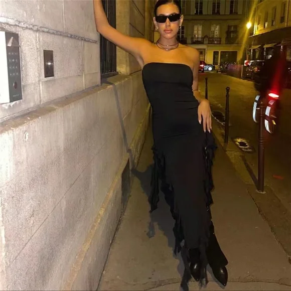 NWOT ASOS Strapless Dress in Black - Picture 3 of 6